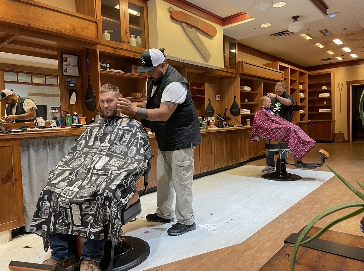 ALOE Barbershop interior at 40 Catherwood Rd, Ithaca, NY
